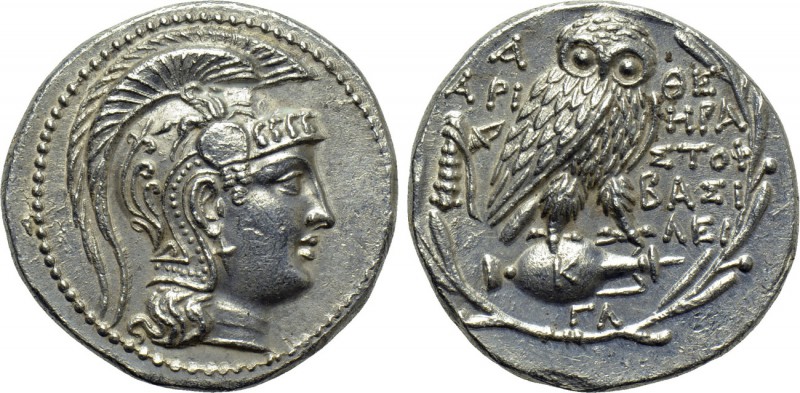 ATTICA. Athens. Tetradrachm (136/5 BC). New Style Coinage. Herakles, Aristoph- a...