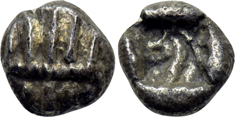 ASIA MINOR. Uncertain. Diobol (Circa 500 BC). 

Obv: Stylized facing head of l...