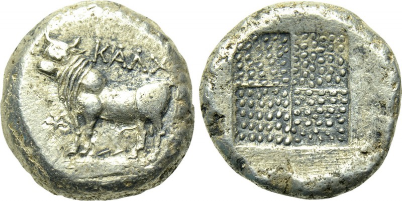 BITHYNIA. Kalchedon. Tetradrachm (Circa 367/6-340 BC). 

Obv: KAΛX. 
Bull sta...