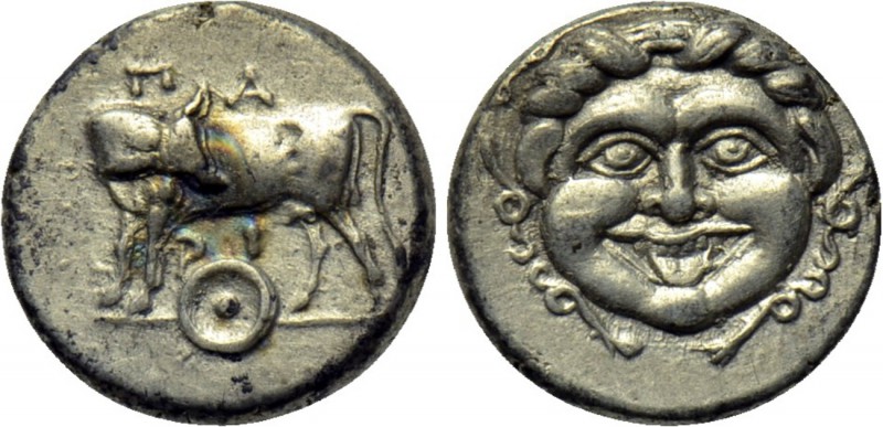 MYSIA. Parion. Hemidrachm (4th century BC). 

Obv: ΠA / PI. 
Bull standing le...