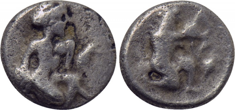 CILICIA. Uncertain. Hemiobol (4th century BC). 

Obv: Herakles kneeling right,...