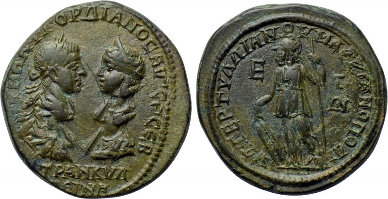 MOESIA INFERIOR. Marcianopolis. Gordian III with Tranquillina (238-244). Pentass...