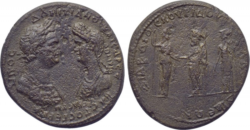 PHRYGIA. Laodicea ad Lycum. Domitian with Domitia (81-96). Ae. Kornelios Dioskou...