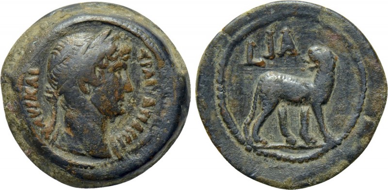 EGYPT. Alexandria. Hadrian (117-138). Obol. Dated RY 11 (126/7). 

Obv: ΑVΤ ΚΑ...