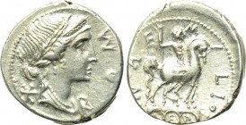 MN. AEMILIUS LEPIDUS. Denarius (114-113 BC). Rome.