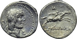 L. CALPURNIUS PISO L. F. FRUGI. Denarius (90 BC). Rome.