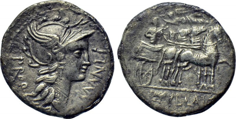 L. CORNELIUS SULLA AND L. MANLIUS TORQUATUS. Denarius (82 BC). Mint moving with ...