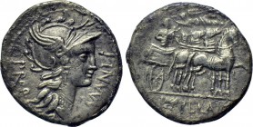 L. CORNELIUS SULLA AND L. MANLIUS TORQUATUS. Denarius (82 BC). Mint moving with Sulla.