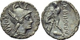 C. POBLICIUS Q. F. Serrate Denarius (80 BC). Rome.