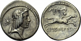 C. PISO L. F. FRUGI. Denarius (61 BC). Rome.