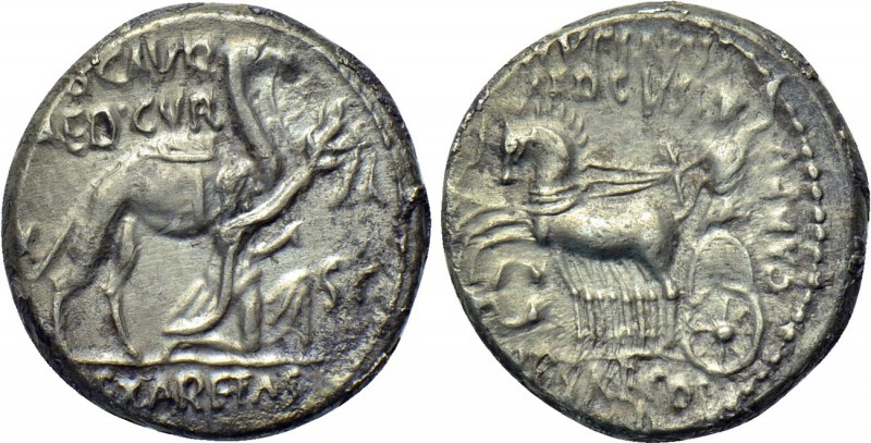 M. AEMILIUS SCAURUS and P. PLAUTIUS HYPSAEUS. Denarius (58 BC). Rome. 

Obv: M...