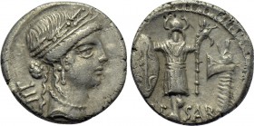 JULIUS CAESAR. Denarius (48 BC). Military mint traveling with Caesar.