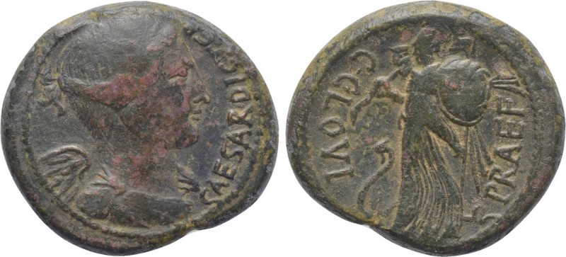JULIUS CAESAR. Dupondius (46-45 BC). Rome. C. Clovius, prefect. 

Obv: CAESAR ...
