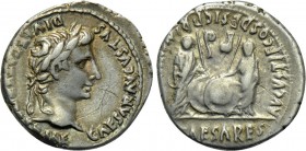 AUGUSTUS (27 BC-AD 14). Denarius. Lugdunum.
