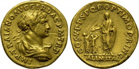 TRAJAN (98-117). GOLD Aureus. Rome.
