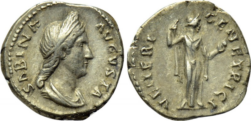 SABINA (Augusta, 128-136/7). Denarius. Rome. 

Obv: SABINA AVGVSTA. 
Draped b...