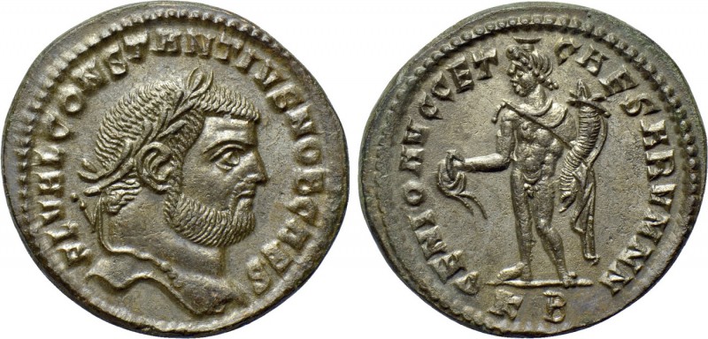 CONSTANTIUS I (Caesar, 293-305). Follis. Cyzicus. 

Obv: FL VAL CONSTANTIVS NO...