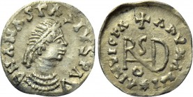 GEPIDS. Uncertain king (454-552). Quarter Siliqua. Sirmium. In the names of Byzantine emperor Anastasius I (491-518) and Ostrogothic king Theodoric (4...