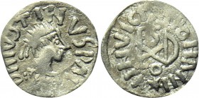 GEPIDS. Uncertain king (454-552). Quarter Siliqua. Sirmium. In the names of Byzantine emperor Justin I (518-526) and Ostrogothic king Theodoric (475-5...