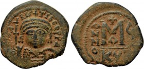 MAURICE TIBERIUS (582-602). Follis. Cyzicus. Dated RY 5 (586/7).