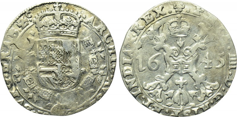 BELGIUM. Spanish Netherlands. Brabant. Philip IV of Spain (1621-1665). 1/4 Patag...