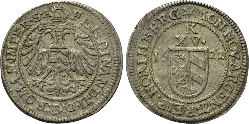 GERMANY. Nürnberg. Ferdinand II (1619-1637). 15 Kipper Kreuzer (1622). 

Obv: ...