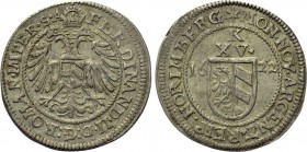 GERMANY. Nürnberg. Ferdinand II (1619-1637). 15 Kipper Kreuzer (1622).