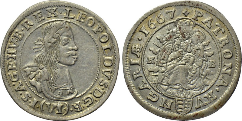 HOLY ROMAN EMPIRE. Leopold I (1657-1705). 6 Kreuzer (1667). Kremnitz. 

Obv: L...