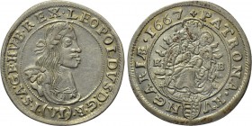 HOLY ROMAN EMPIRE. Leopold I (1657-1705). 6 Kreuzer (1667). Kremnitz.