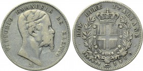 ITALY. Sardegna. Vittorio Emanuele II (As King Elect, 1859-1861). 2 Lire (1860). Firenze (Florence).