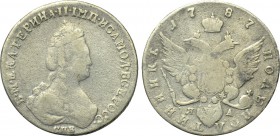 RUSSIA. Catherine II the Great (1762-1796). Polupoltinnik (1787-СПБ ЯА). St. Petersburg mint.