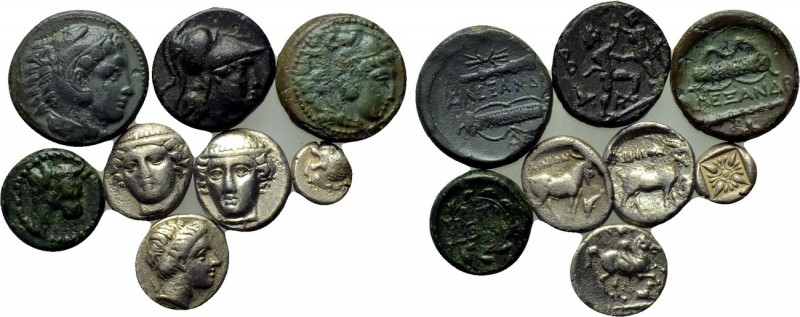 8 Greek coins. 

Obv: .
Rev: .

. 

Condition: See picture.

Weight: g....