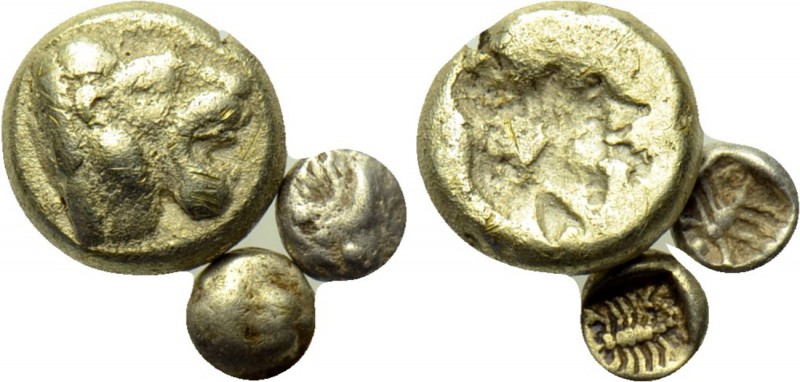 3 electrum coins. 

Obv: .
Rev: .

. 

Condition: See picture.

Weight:...