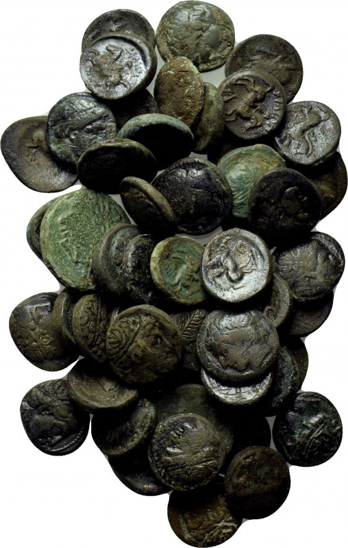 53 bronze coins of the Macedonian Kings. 

Obv: .
Rev: .

. 

Condition: ...