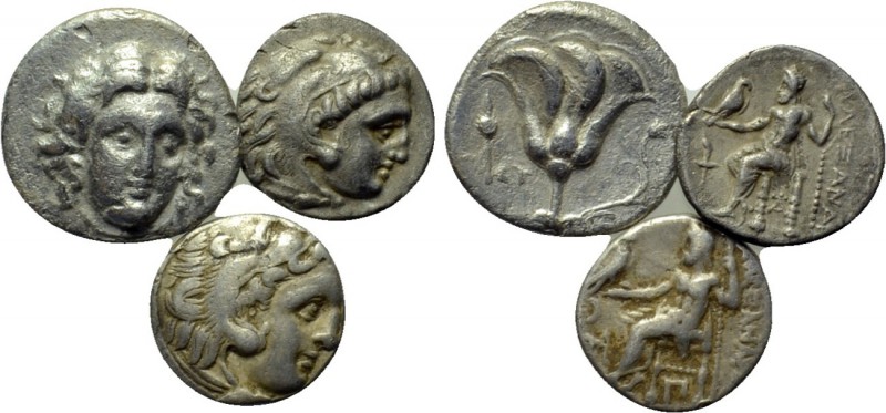 3 Greek coins. 

Obv: .
Rev: .

. 

Condition: See picture.

Weight: g....