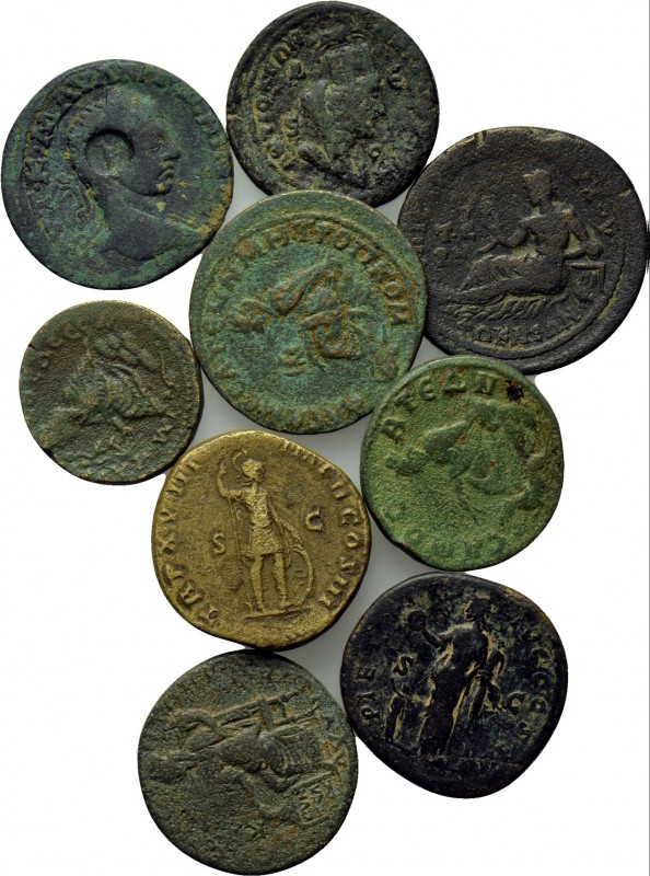 9 Roman coins. 

Obv: .
Rev: .

. 

Condition: See picture.

Weight: g....