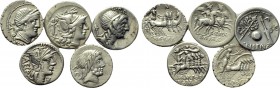 5 Roman republican denari.