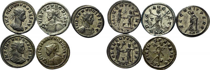 5 coins of Probus. 

Obv: .
Rev: .

. 

Condition: See picture.

Weight...