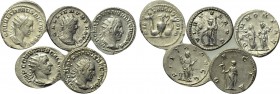 5 Roman antoniniani.