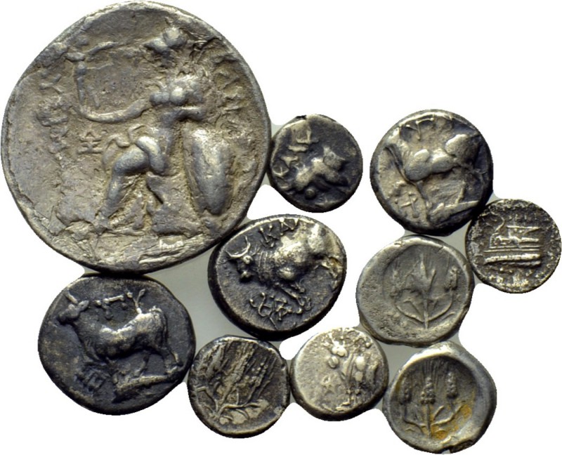 10 Greek silver coins. 

Obv: .
Rev: .

. 

Condition: See picture.

We...