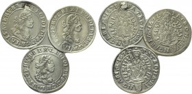 3 coins of Leopold I (6 Kreuzer).