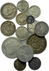 13 modern silver coins.