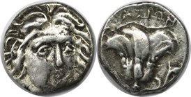 Griechische Münzen, MACEDONIA. PERSEUS. Nach rhodischem Vorbild ("Pseudorhodisch"). Drachme 179 - 168 v. Chr, Mzst. Larisa in Thessalien. Beamtenname ...