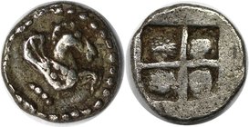Griechische Münzen, MACEDONIA. THERMAI. Hemiobol ca. 500 - 480 v. Chr, Vs: Pegasus - Vorderteil nach rechts. Silber. 0.3167 g. Sehr schön (Aus der Sam...