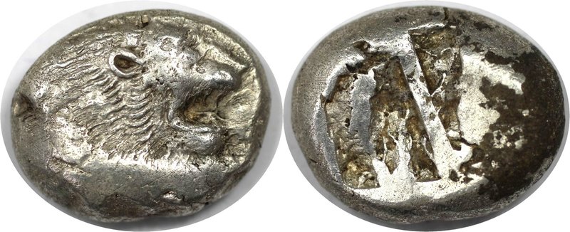 Griechische Münzen, CARIA. MYLASA. Stater (11.01g). um 500 v. Chr. Vs.: Löwenkop...