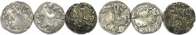 Griechische Münzen, Lots und Sammlungen griechischer Münzen. Medieval Afghanistan. 3 x AR Unit ca. 903 - 915 n. Chr., Khudavayaka. 113-120. Bulle sitz...