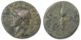 Römische Münzen, MÜNZEN DER RÖMISCHEN KAISERZEIT. Divus Augustus, ab 14 n. Chr. AE As (9,51g) ca. 34 - 37 n. Chr., geprägt unter Tiberius. Mzst. Rom. ...