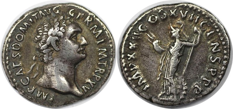 Römische Münzen, MÜNZEN DER RÖMISCHEN KAISERZEIT. Domitian, 81-96 n. Chr. Denar ...