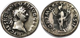 Römische Münzen, MÜNZEN DER RÖMISCHEN KAISERZEIT. Traianus, 98-117 n. Chr, AR-Denar (2.97 g), Sehr schön