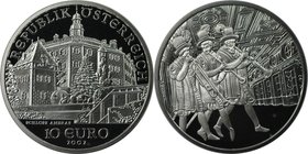 RDR – Habsburg – Österreich, REPUBLIK ÖSTERREICH. Schloss Ambras. 10 Euro 2002, Silber. KM 3096. Polierte Platte